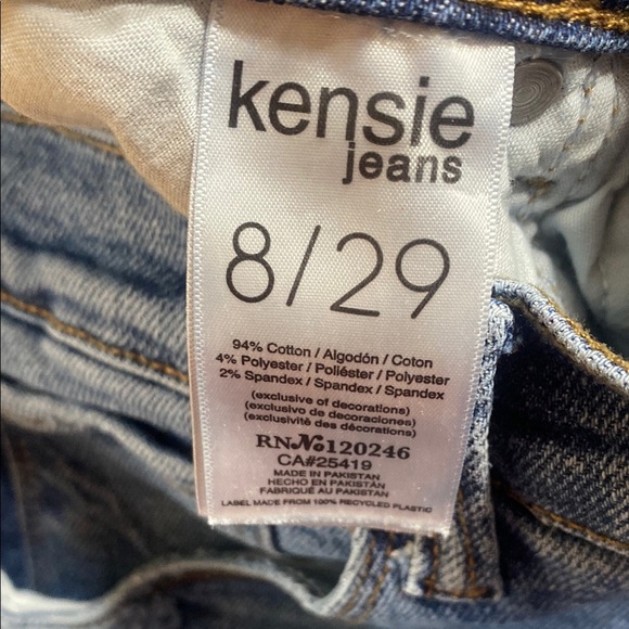 Kenzie vintage luxe Allie high rise slim  straight Distressed Blue Jeans size 8 - Picture 8 of 8